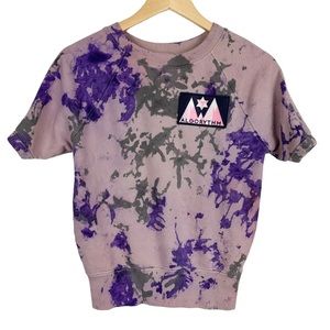 Algorythm Short Sleeve Marbled Tie Dye Sweatshirt Size XXS